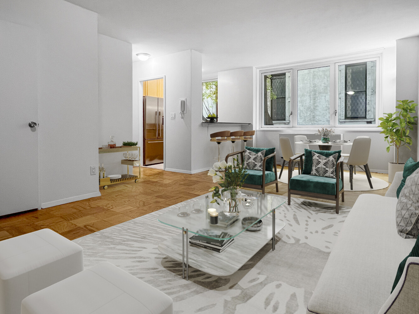 The Murray Hill A Line Living Room Staged - 2A
